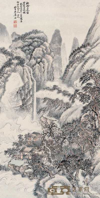 姜筠 山水 立轴 89×45cm